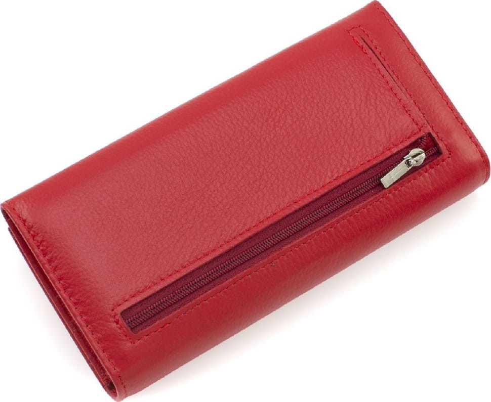Red women`s wallet made of genuine textured leather Marco Coverna MA501-1 Red