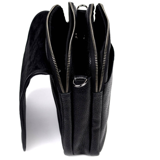 Чоловіча сумка через плече на три відділення месенджер Limary Lim-015FA чорний флотар