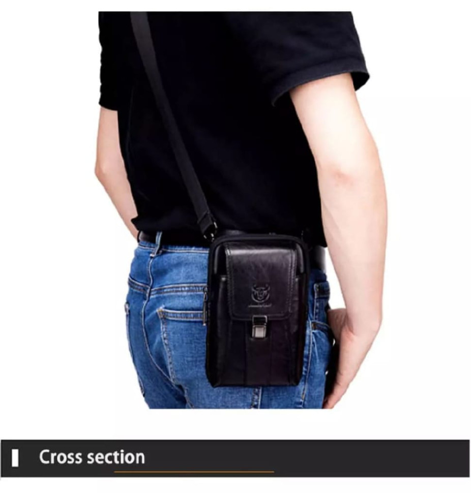 Напоясний сумка з ремінцем на плече T0073A BULL, чорна