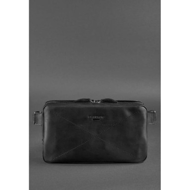 Dropbag Maxi Leather Belt Bag black Crazy Horse
