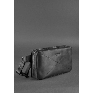 Dropbag Maxi Leather Belt Bag black Crazy Horse