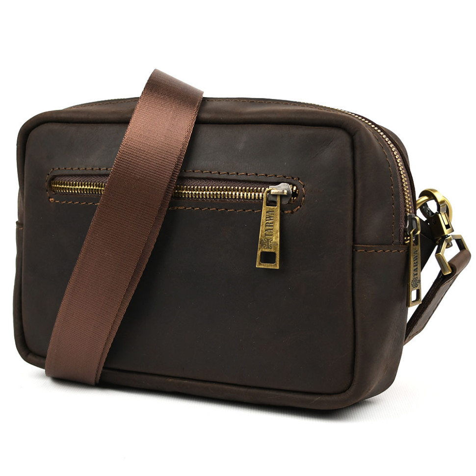 Шкіряна сумка через плече RC-7312-4lx TARWA коричневий крейзі хорс