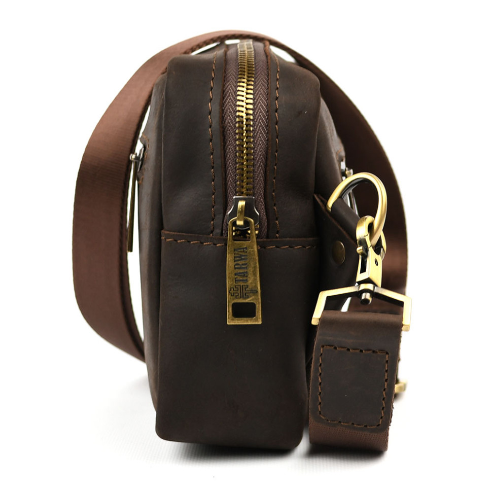 Шкіряна сумка через плече RC-7312-4lx TARWA коричневий крейзі хорс