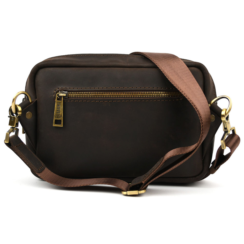 Шкіряна сумка через плече RC-7312-4lx TARWA коричневий крейзі хорс