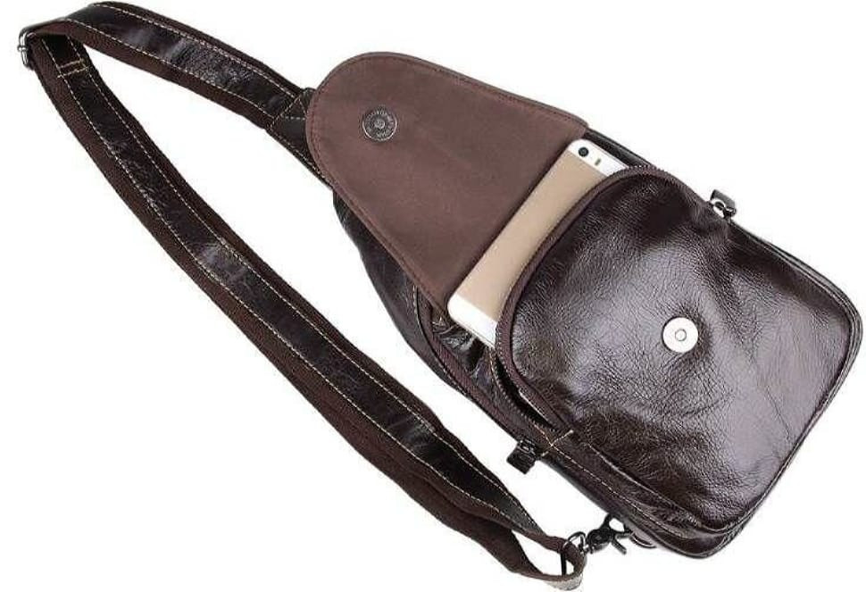 Men's bag Vintage 14559 made of genuine leather Brown