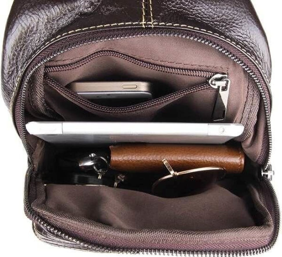 Men's bag Vintage 14559 made of genuine leather Brown