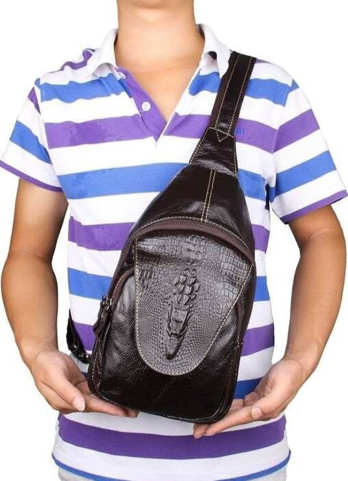 Men's bag Vintage 14559 made of genuine leather Brown