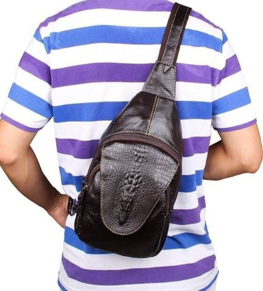 Men's bag Vintage 14559 made of genuine leather Brown