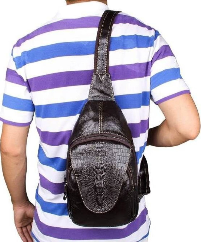 Men's bag Vintage 14559 made of genuine leather Brown