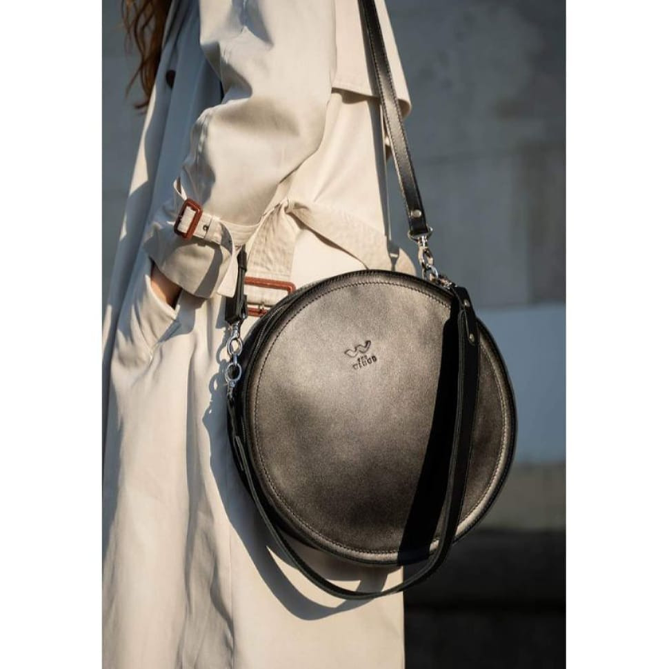 Жіноча шкіряна сумка Amy L чорна краст