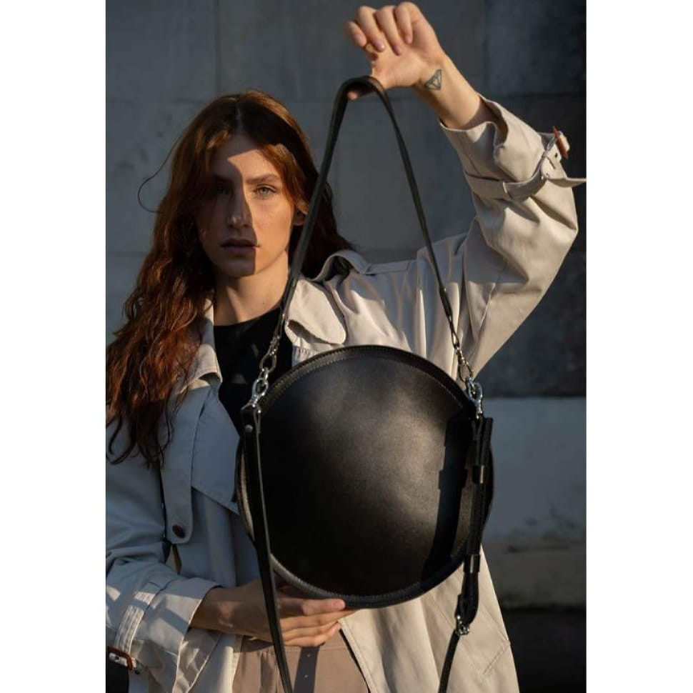 Жіноча шкіряна сумка Amy L чорна краст