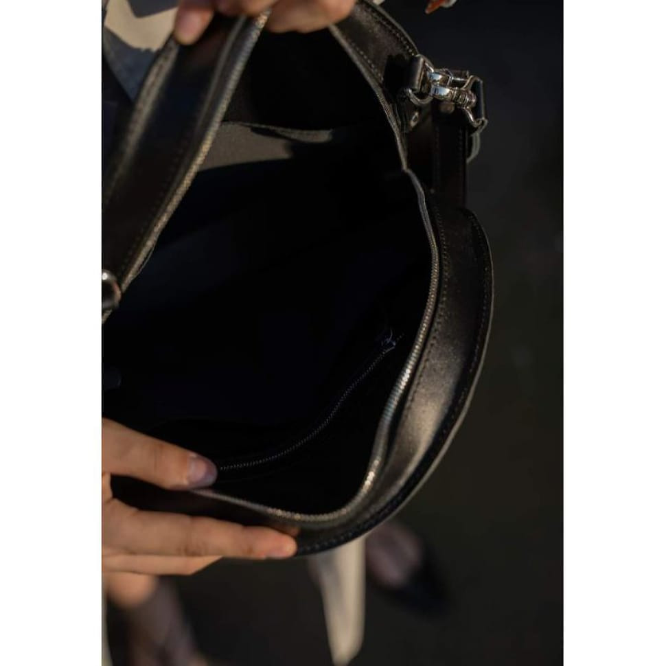 Жіноча шкіряна сумка Amy L чорна краст