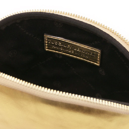 Vera Soft metallic leather toiletry case