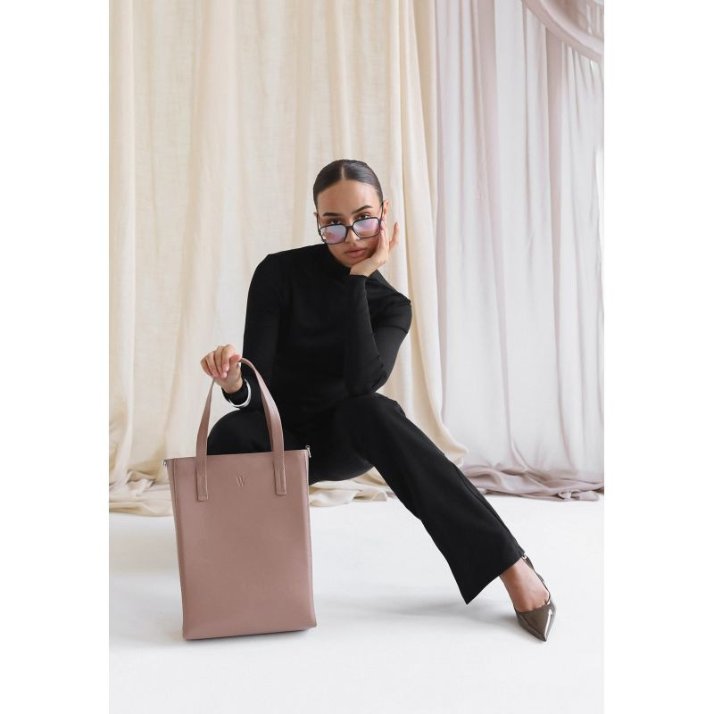 Nancy leather shopper in caramel