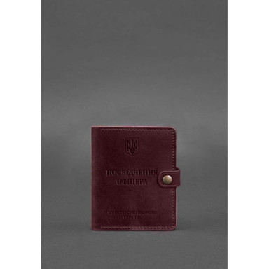Leather cover-purse for officer ID 11.0 burgundy Crazy Horse