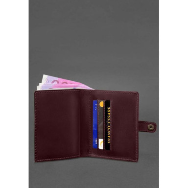 Leather cover-purse for officer ID 11.0 burgundy Crazy Horse