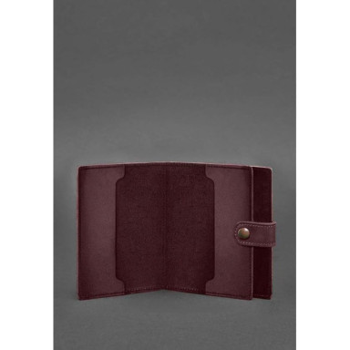 Leather cover-purse for officer ID 11.0 burgundy Crazy Horse