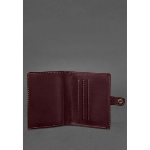 Шкіряна обкладинка-портмоне для посвідчення офіцера 11.0 бордова Crazy Horse