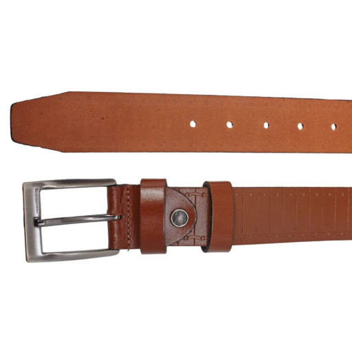 Ремінь шкіряний GRASS джинси 4см 4-3067-04 рудий