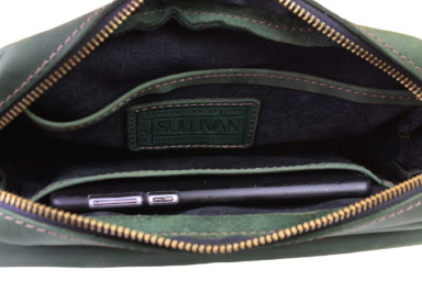 Women's leather small clutch bag SULLIVAN sg50 (25) green