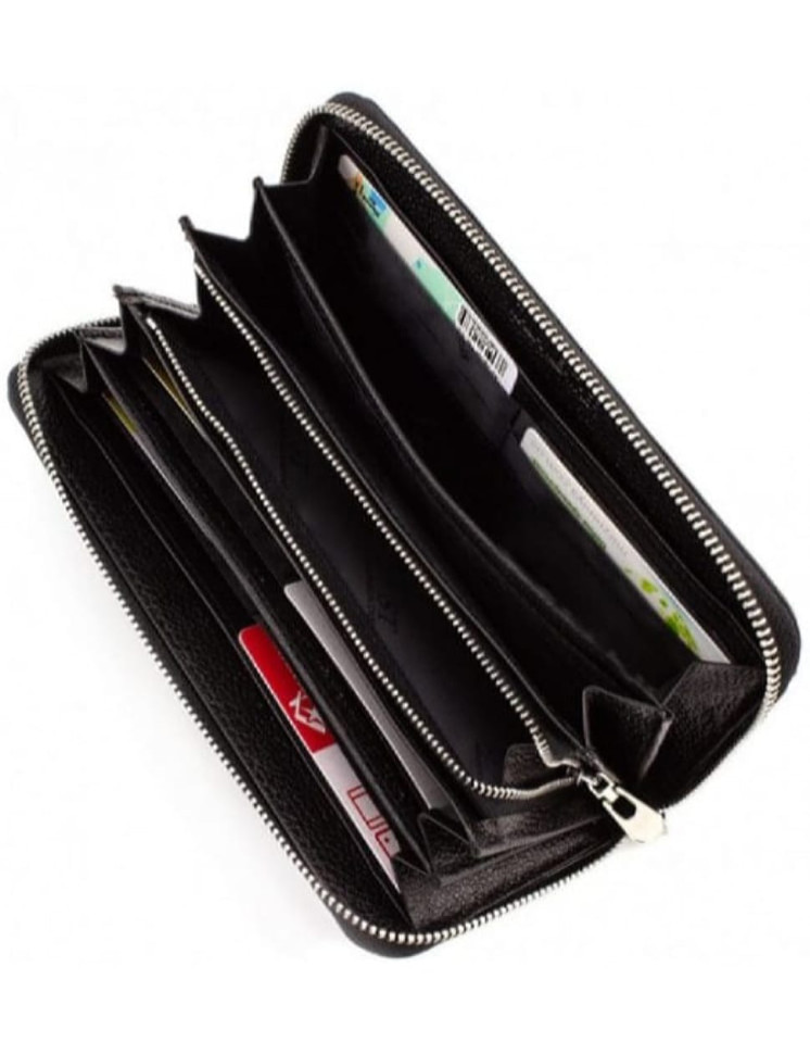 Гаманець клатч вертикальний ST Leather ST201 чорний натуральна шкіра