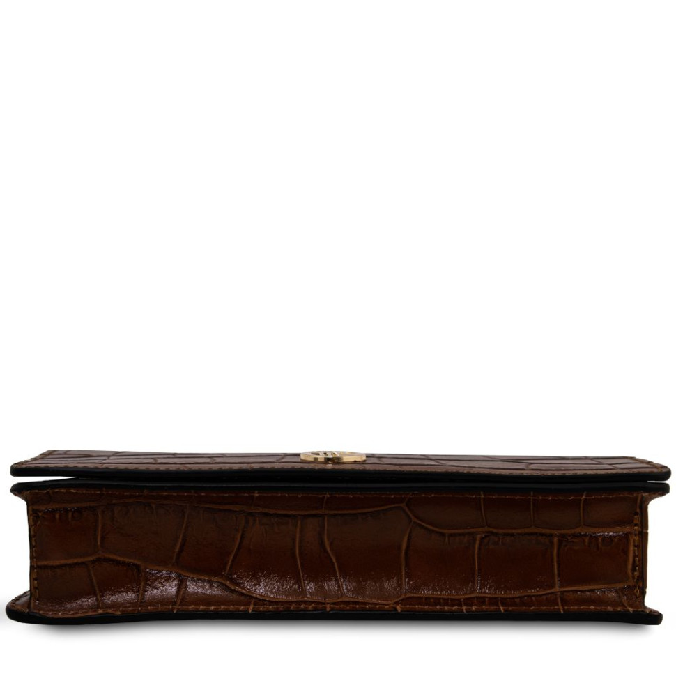Opera Croque Croc print leather clutch with chain strap