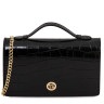 Opera Croque Croc print leather clutch with chain strap