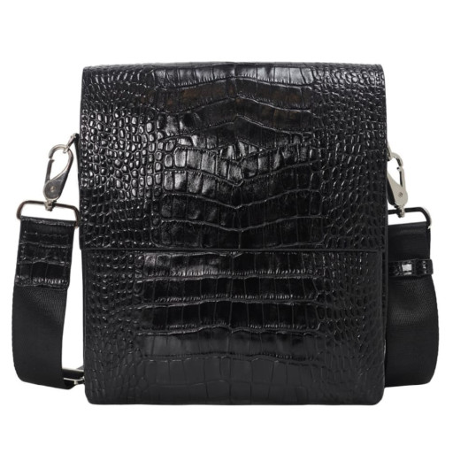 Сумка чоловіча шкіряна BOND 1363-356 чорний кроко