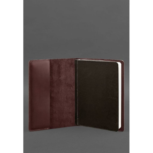 Leather cover for notebook 6.0 (soft book) Burgundy Crazy Horse