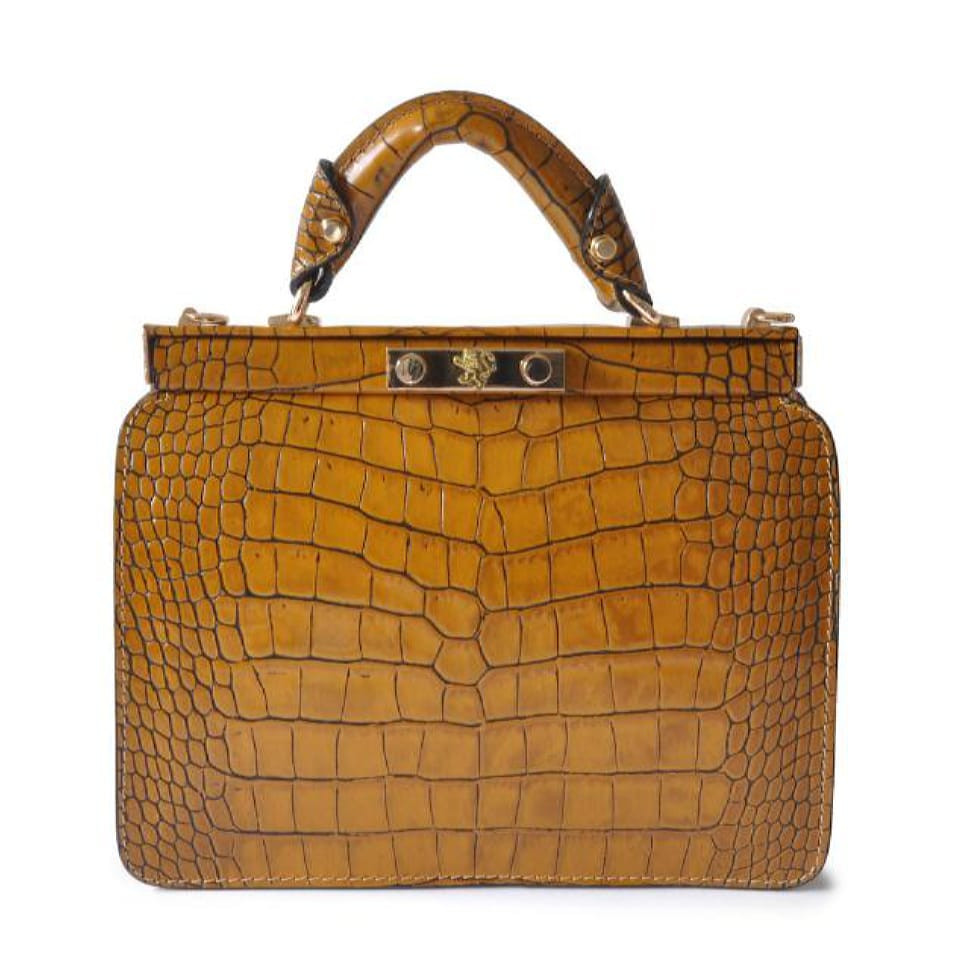 Pratesi KSE153 - Vittoria Colonna King Woman Bag in real leather King Mustard