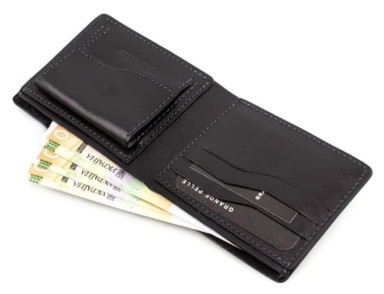 Leather wallet Grande Pelle 506610 mens double fold (bifold)