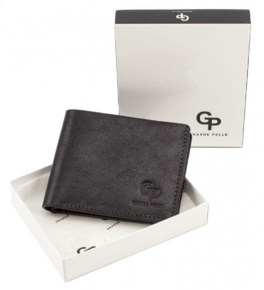 Leather wallet Grande Pelle 506610 mens double fold (bifold)