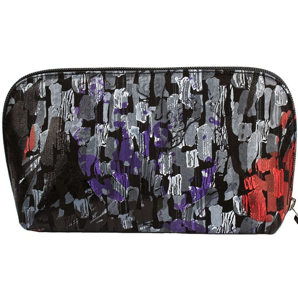 Косметичка шкіряна Desisan 1-888 сіро-червоні квіти