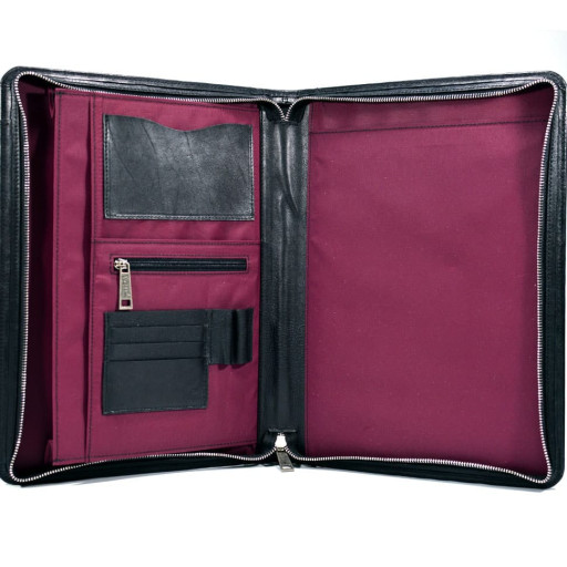 Папка чорна шкіряна з ручкою, для документів A4 GA-1404-4lx від TARWA