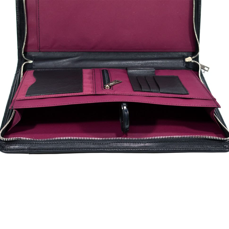 Папка чорна шкіряна з ручкою, для документів A4 GA-1404-4lx від TARWA