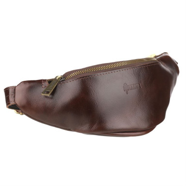 Small banana bag made of genuine leather GQ-3034-3md by Tarwa
