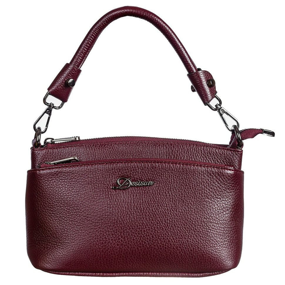 Сумка жіноча шкіряна Desisan 2043-339 бордо флотар