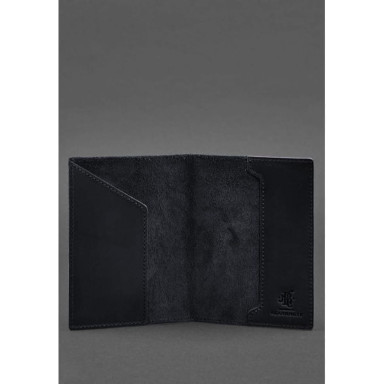 Leather passport cover with Austrian coat of arms dark blue Crazy Horse