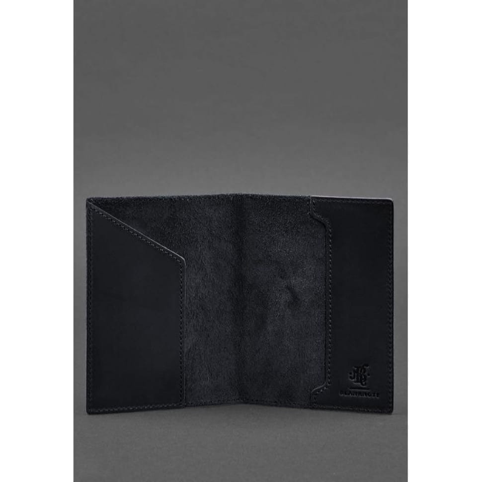 Шкіряна обкладинка для паспорта з австрійським гербом темно-синя Crazy Horse