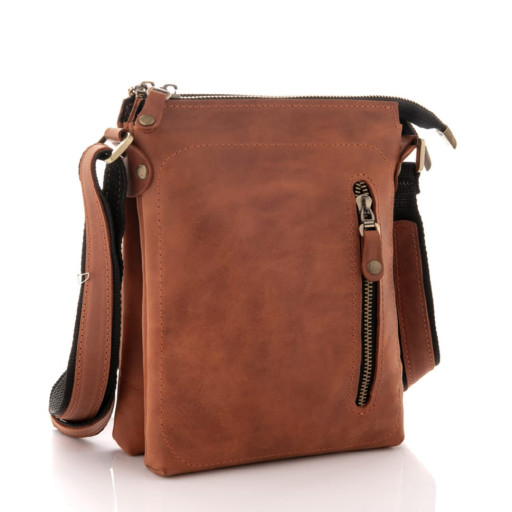 Руда чоловіча сумка через плече з трьома відділеннями Newery N3990KRB