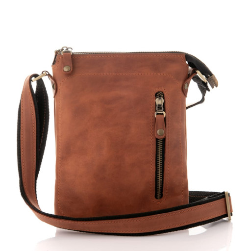 Руда чоловіча сумка через плече з трьома відділеннями Newery N3990KRB