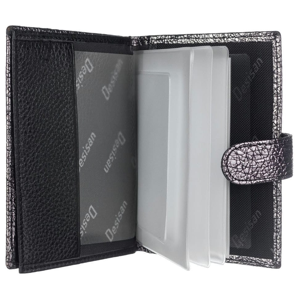Обкладинка авто+паспорт шкіряна Desisan 102-669 срібло