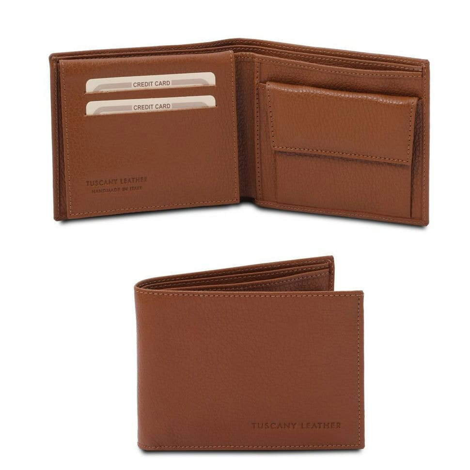 Эксклюзивный кожаный бумажник для мужчин с отделением для монет Tuscany TL142074