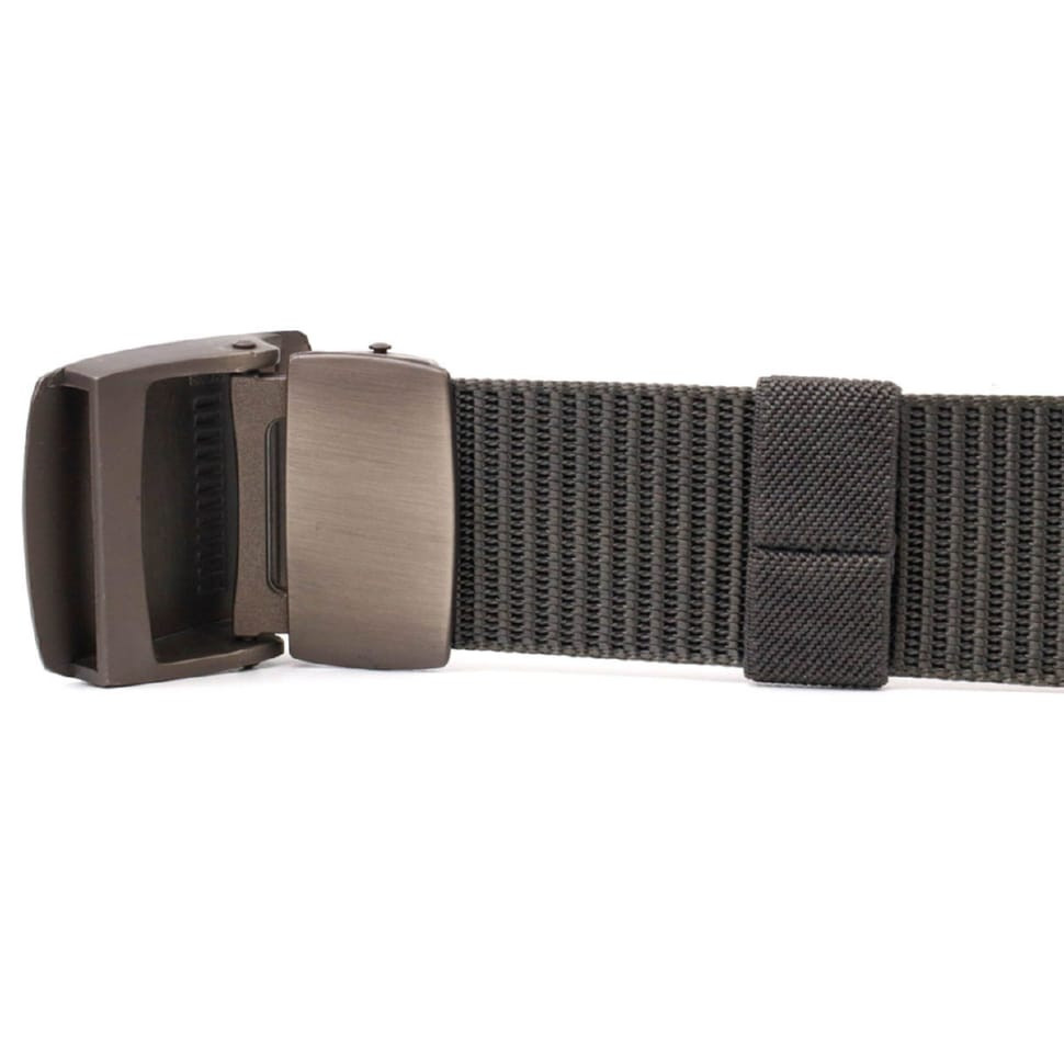 Практичний чоловічий ремінь з металевою пряжкою з текстилю 20597 Vintage Сірий
