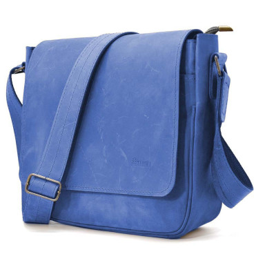 Mens leather shoulder bag RU-0002-3md TARWA ultramarine