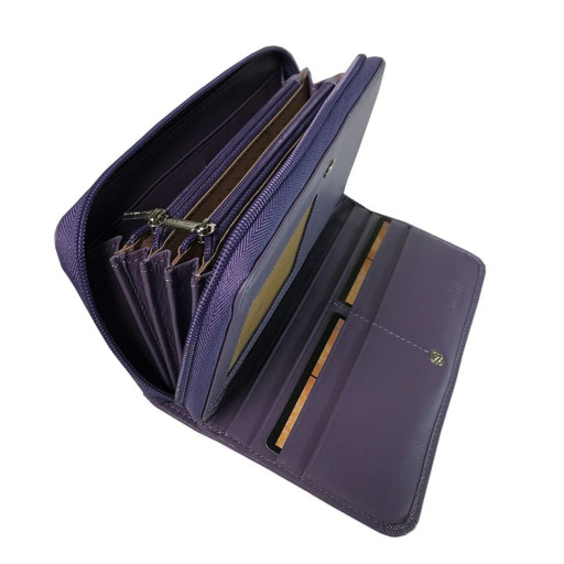 Шкіряне портмоне New Rainbow 1192 viola бузковий