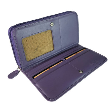 Leather wallet New Rainbow 1192 viola lilac