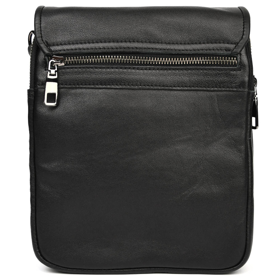 Чоловіча сумка через плече на три відділення месенджер Limary Lim-015GA чорна Наппа