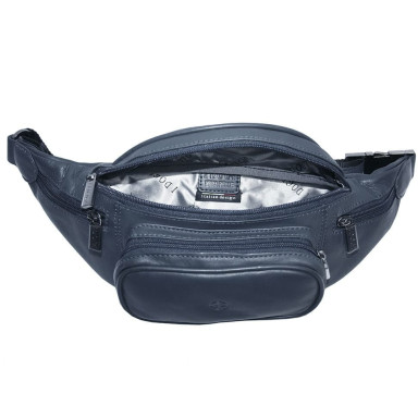 Leather bag (banana) Cortina 6000 navy blue
