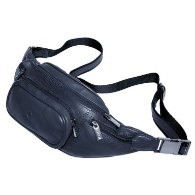 Leather bag (banana) Cortina 6000 navy blue